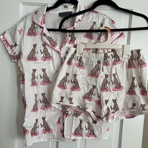 Cheetah Champagne pj set